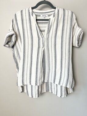 Madewell Gauzy Short Sleeve Hayden Popover Top